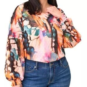 Torrid Multi Color Sheer Chiffon Overlay Lined Flowy Multicolored Size 1